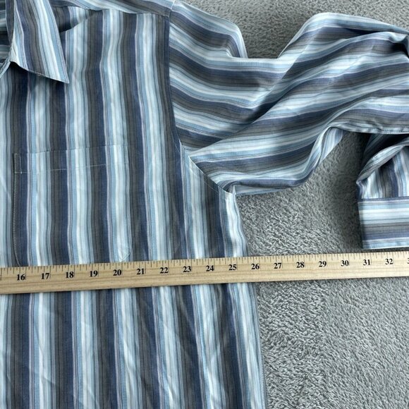 Paradise Collection Mens Striped Button-Up Shirt XL Modal Long Sleeve 5859 - Picture 4 of 7